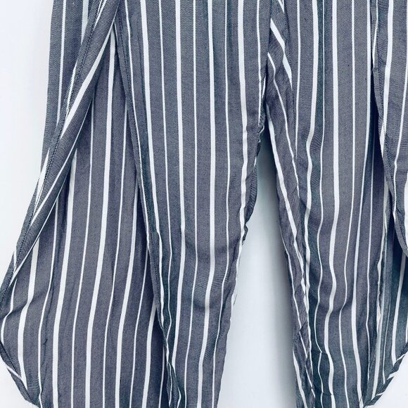 Free People Pants Size 2 Women’s Grey White Striped Split Hem Rosemary - Picture 4 of 14